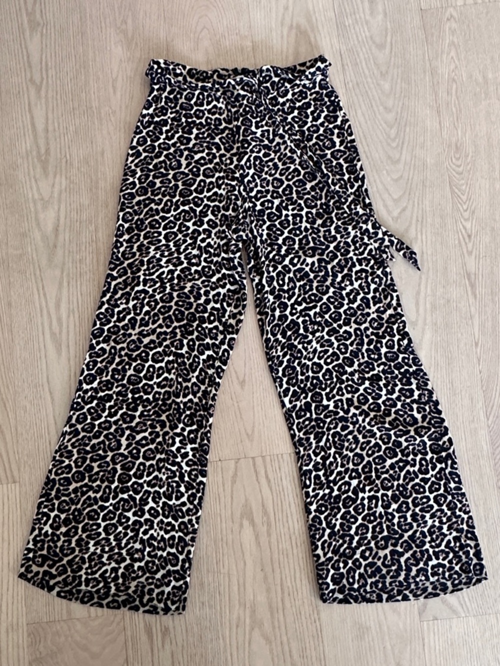 AFRM High Waisted Wide Leg Leopard Print Pants Size L